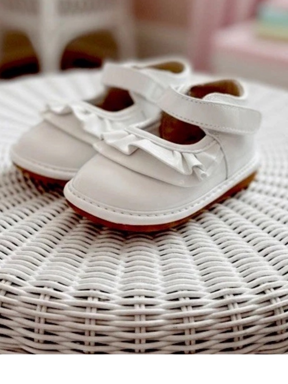 BN Laniecakes White Patent Mary Jane Ruffle Shoes Sz 3